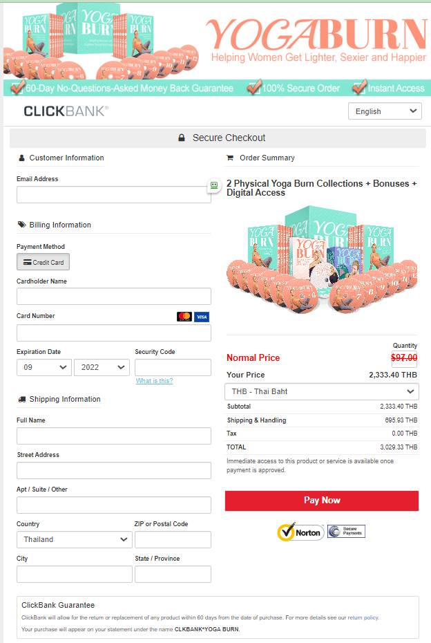 Yoga Burn - Order Page